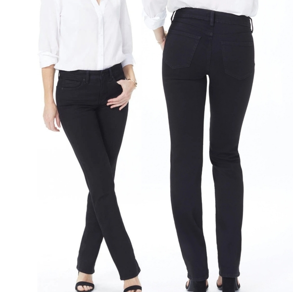 NYDJ Denim - NYDJ Marilyn Straight Black Jeans Size 6